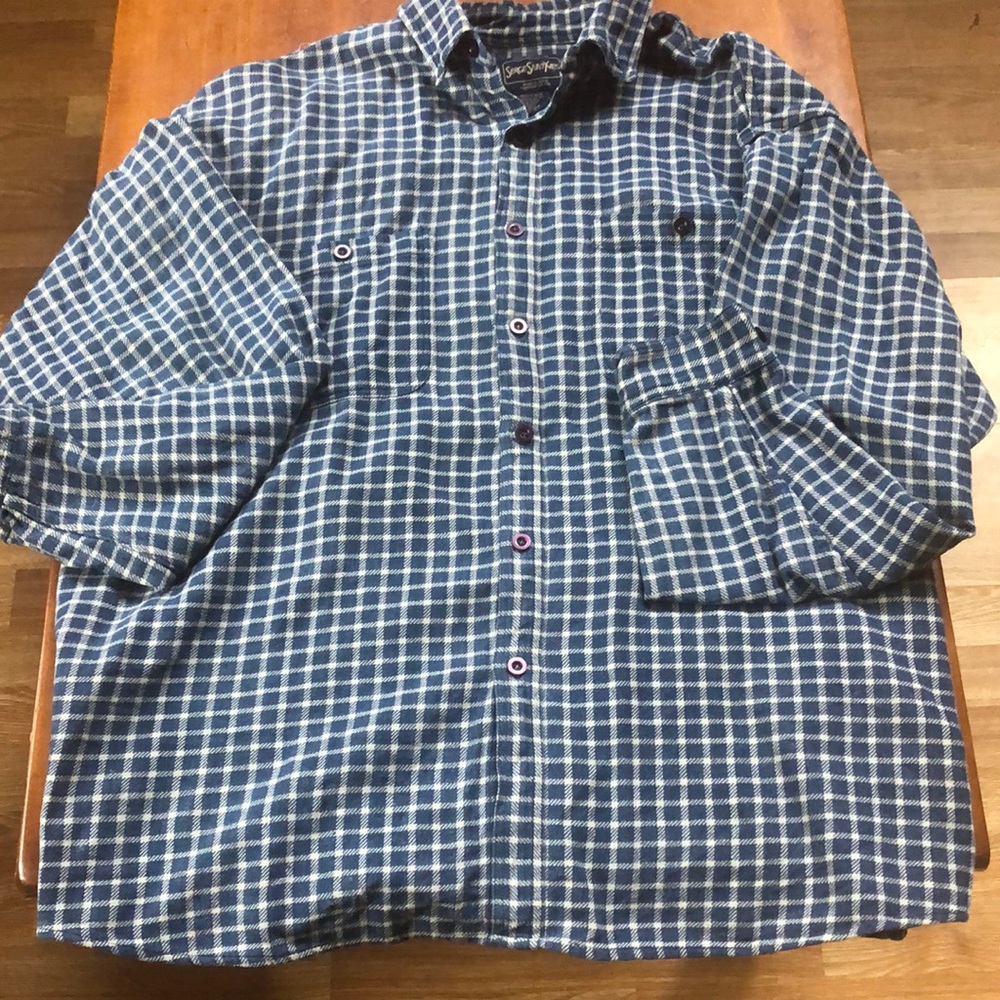 Serge Saint Yves Blue Plaid Men's Shirt